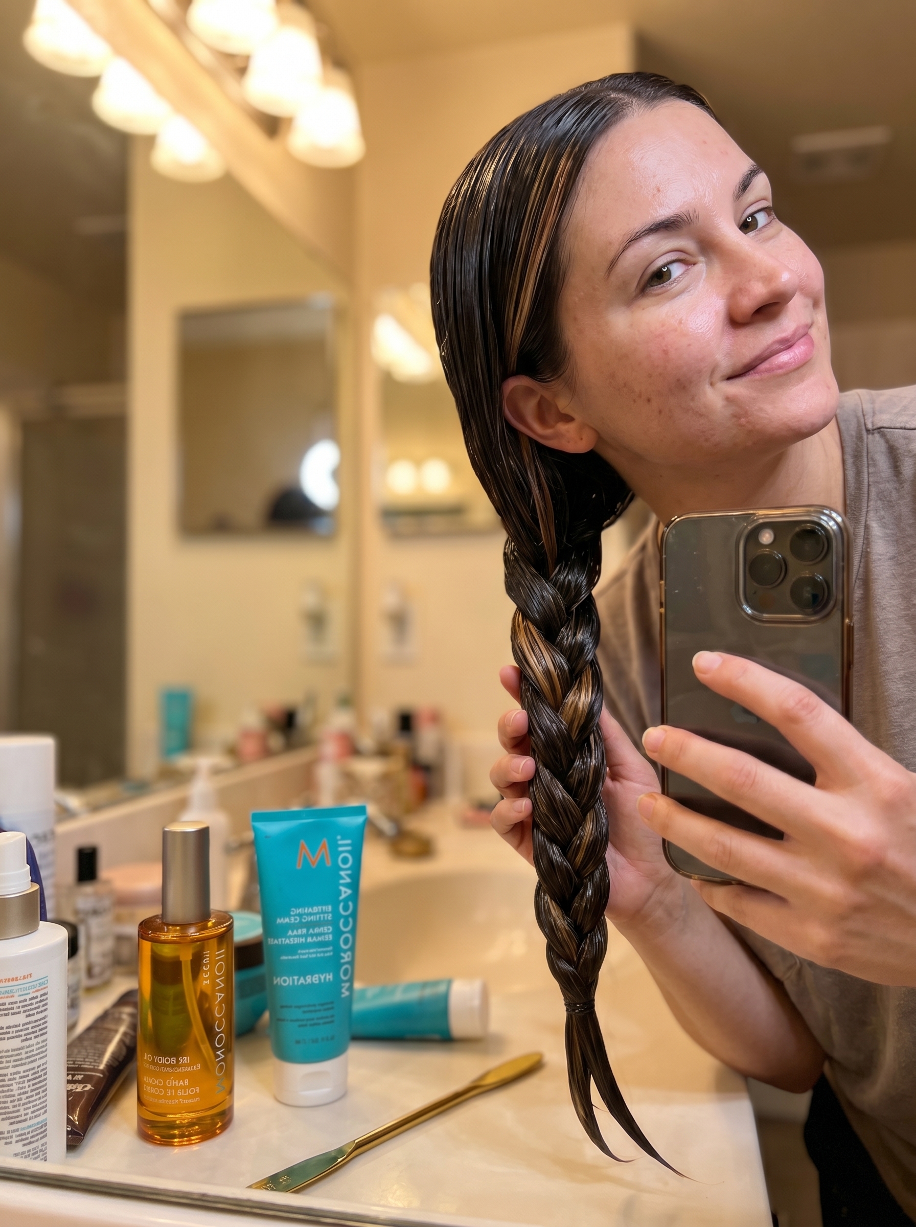 Wet-Look Siren Braid | Glamorous Long Hair Summer Updo 2026 Sleek Espresso Gloss long hair summer hairstyle 2026: Mediterranean Siren Wet-Look Braid, with high-shine gel and a gold hair cuff, for resort evenings.