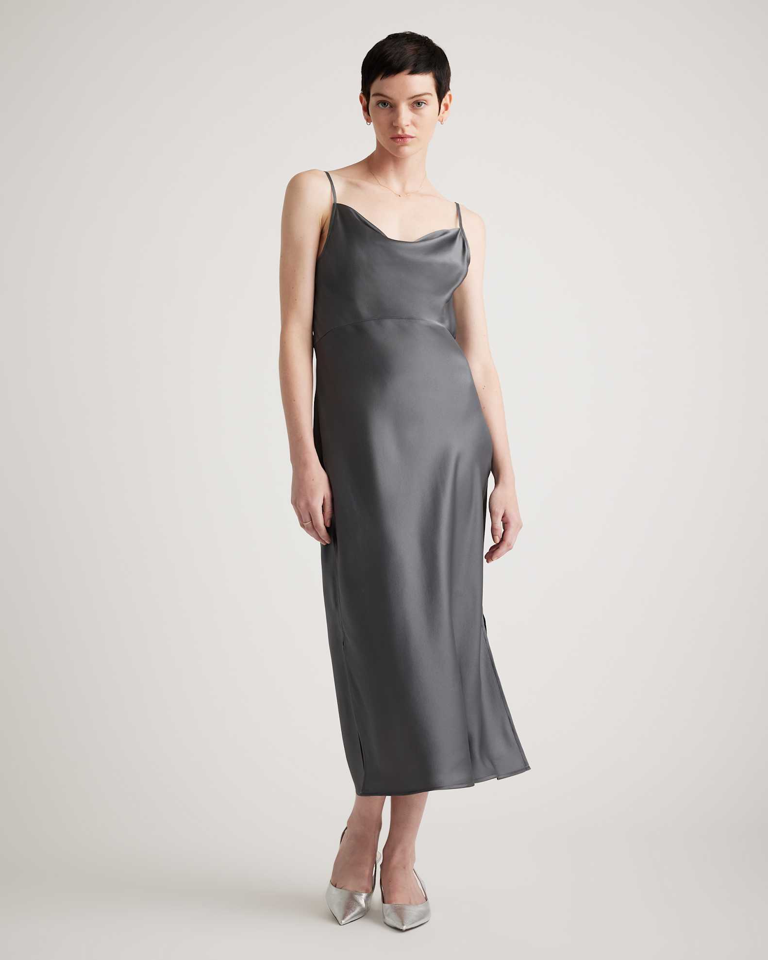 dress 100% Washable Silk Cowl Neck Slip Dress Quince $99.9