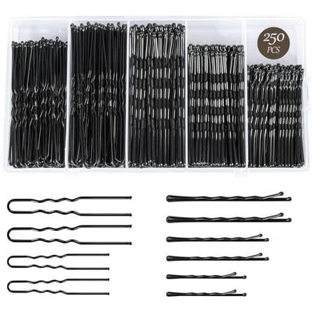tool 250pcs Hair Pins Bobby Pin Set, Assorted Sizes Wave Bobby Pins 2inch 2.36inch 2.75inch for All Hair Types + 2 Sizes U Shaped Hair Pins for Buns Walmart - wangchenchen $19.99