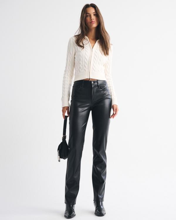 pants Abercrombie & Fitch Women's High Rise 90s Straight Vegan Leather Pants Abercrombie & Fitch $69.99