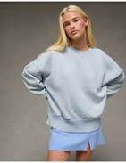 top AE Women's Everyday Luxe Oversized Sweatshirt American Eagle Outfitters $19.48