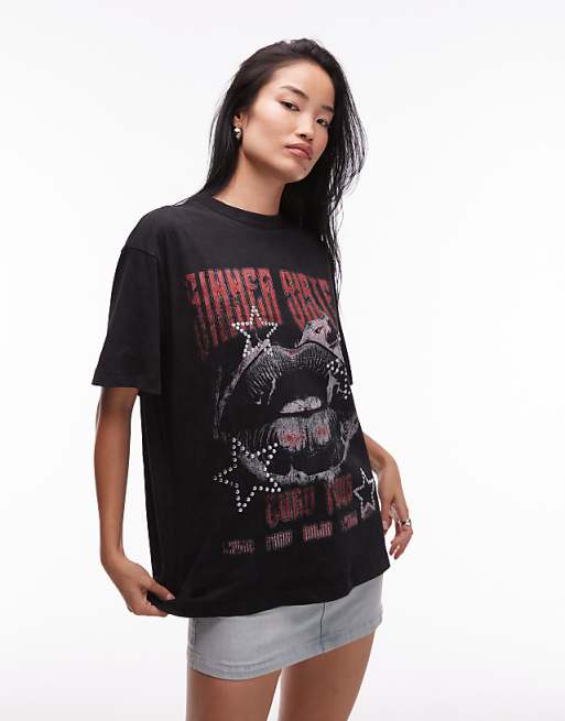 top ASOS Oversized T-Shirt with Band Graphic ASOS $26.59