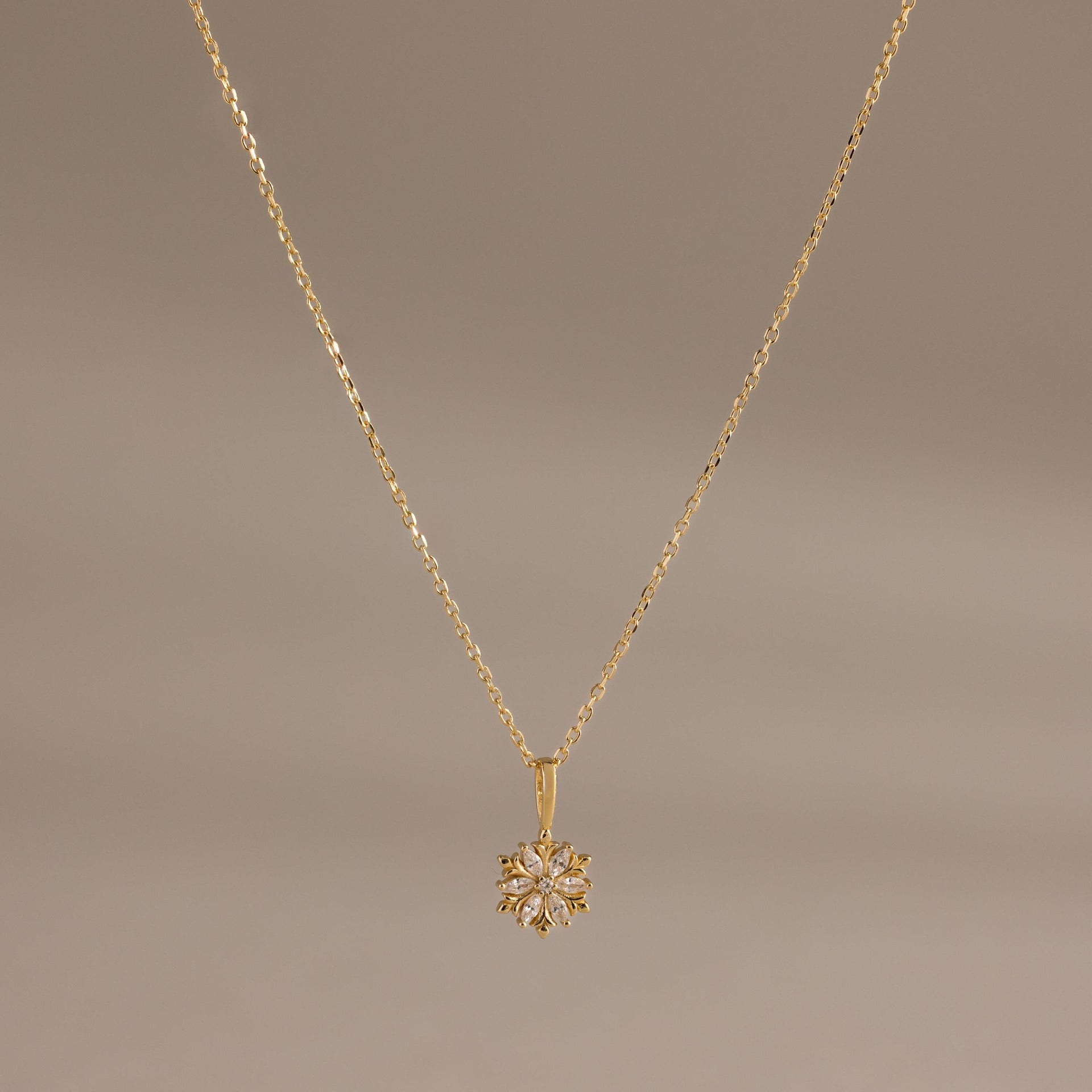 accessory Caitlyn Minimalist 18K Gold Diamond Poinsettia Charm Necklace Caitlyn Minimalist $36