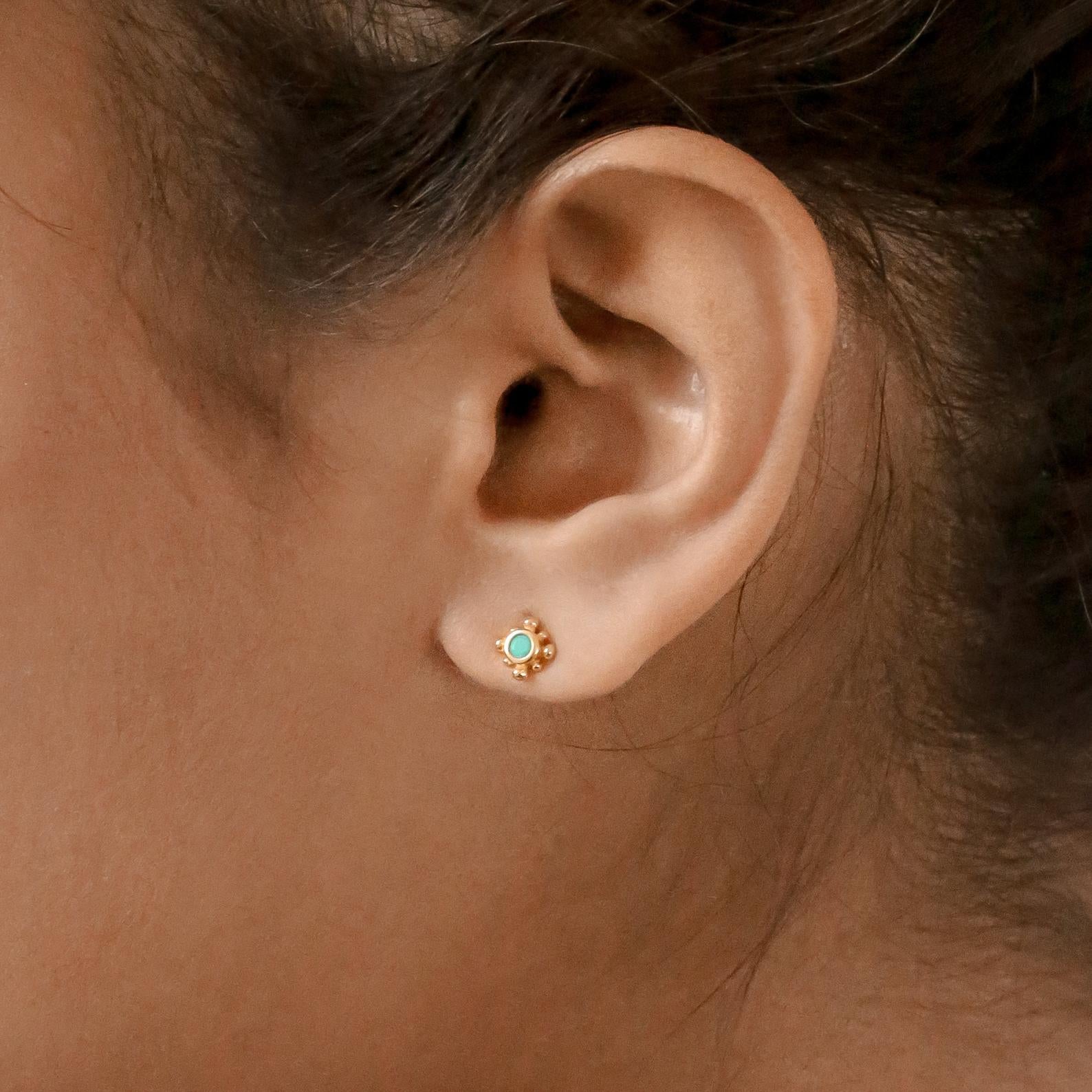 accessory Caitlyn Minimalist Mara Turquoise Stud Earrings in Silver Caitlyn Minimalist $24