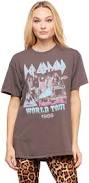 top Def Leppard Oversized Band Tee Pretty Attitude $20