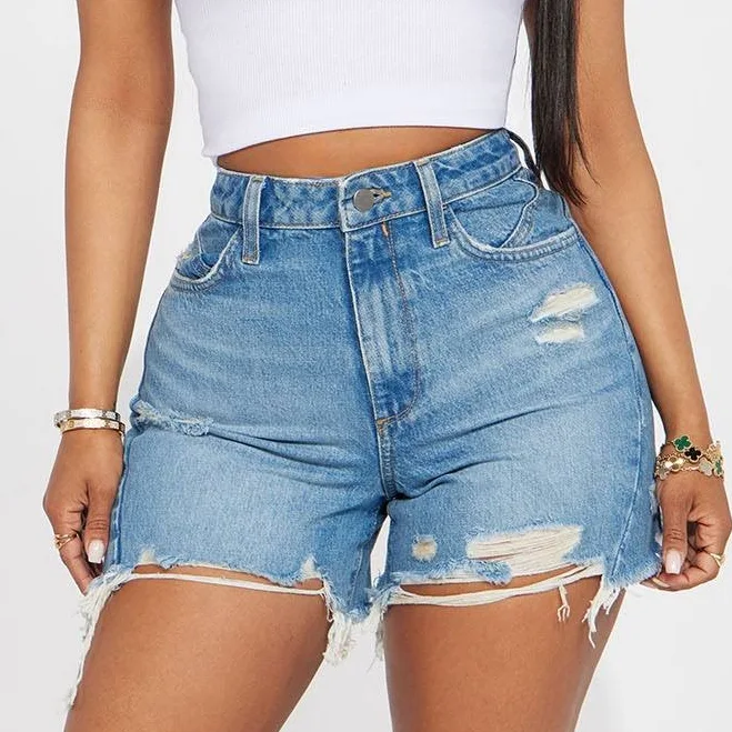 bottom Fashion Nova Women's Larisa Non Stretch Frayed Denim Shorts Fashion Nova $23.99