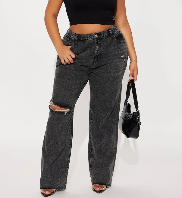 jeans Fashion Nova Women's Topanga 90's Ripped Straight Leg Jeans Fashion Nova $27.99
