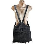 overalls Free People Black Denim Overall Mini Dress Women's Size 4 Cotton eBay $23.99