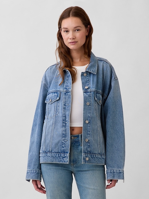 outerwear Gap Women's Oversized Icon Denim Jacket Gap $59