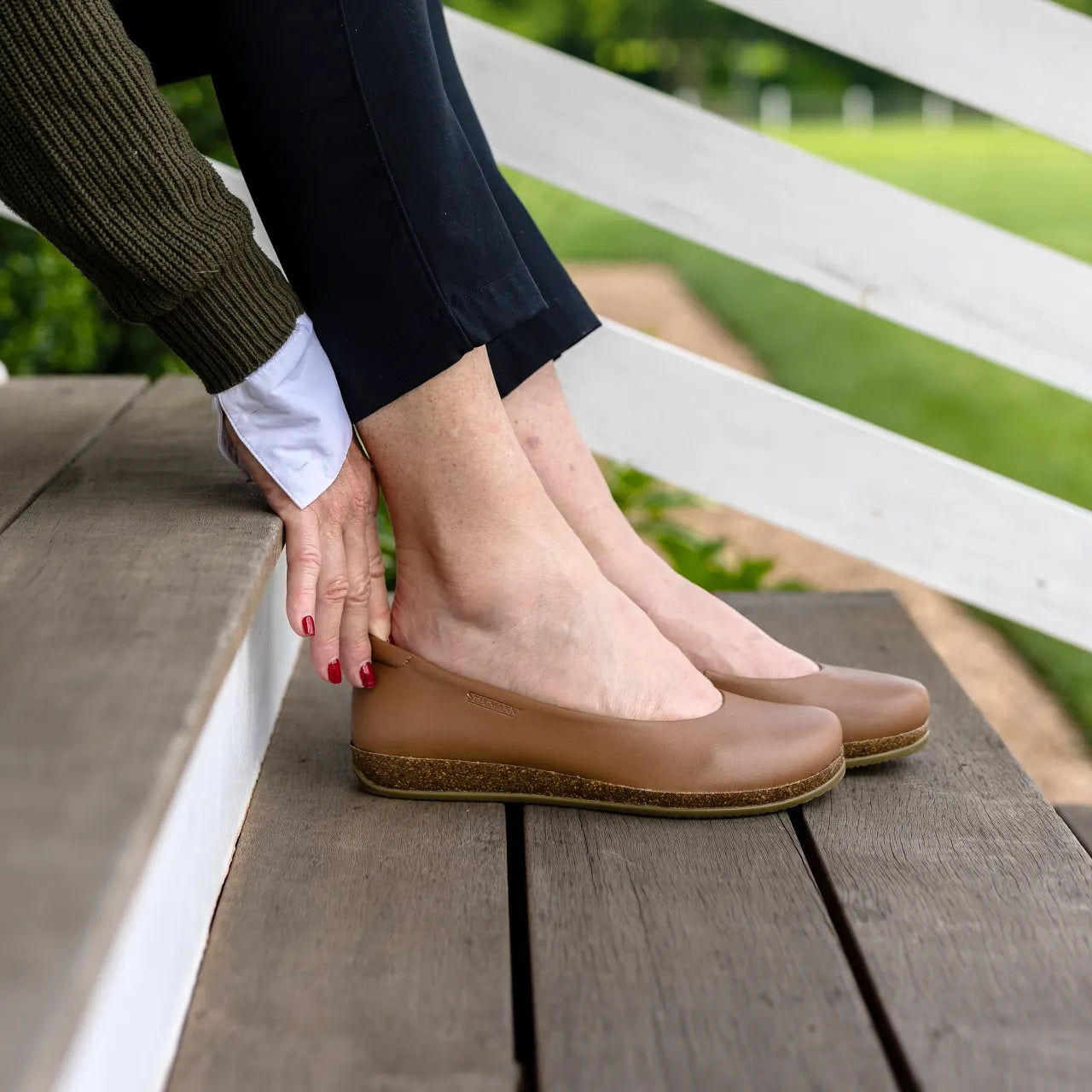 shoes Helene Stretch Leather Ballet Flats Stegmann $159