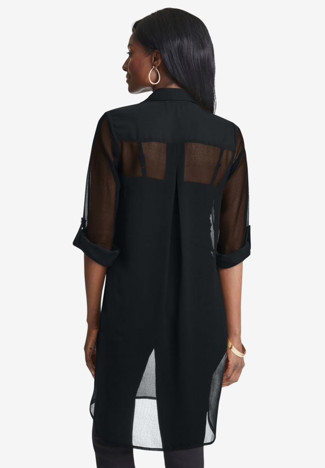 outerwear Jessica London Women's Sheer Georgette Mega Tunic Stylight Inc. $45.99