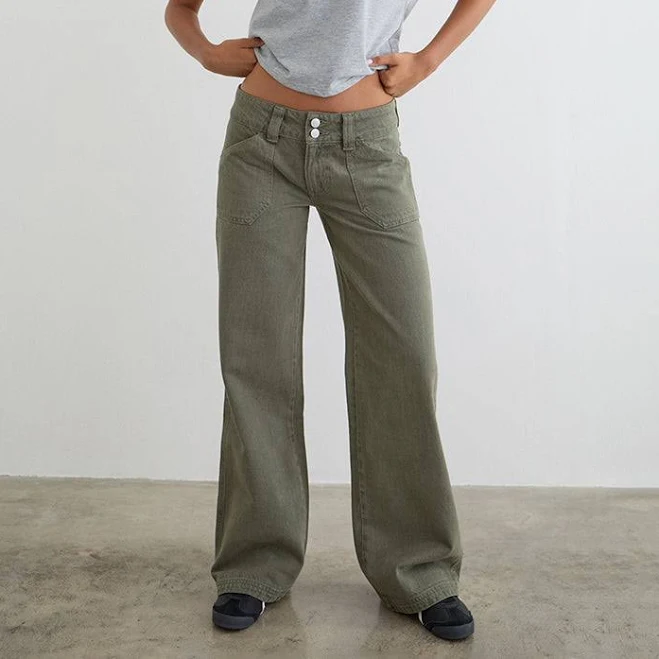 pants Low Rise Relaxed Cargo Jeans Motel Rocks USA $105