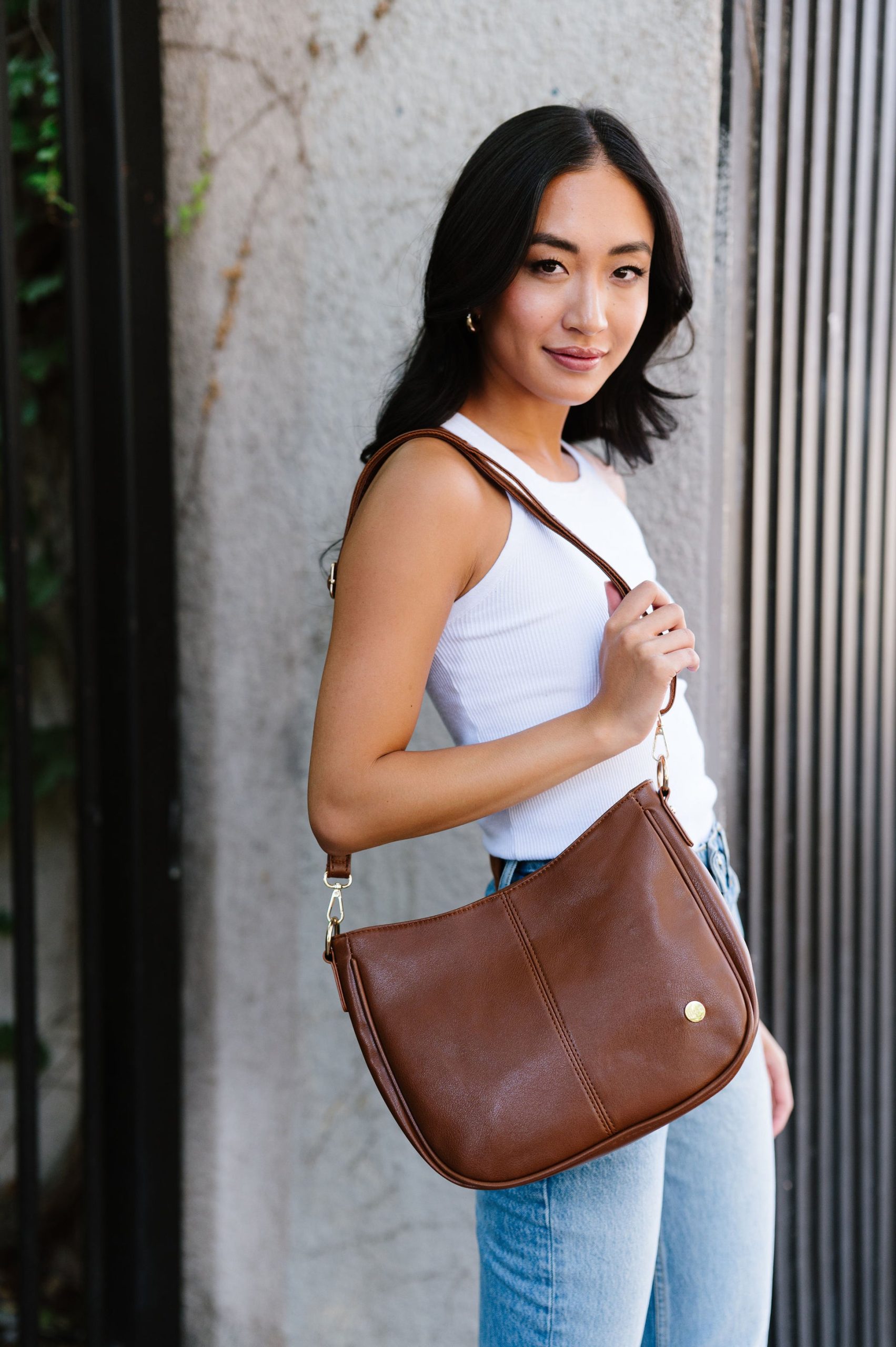 bag Modern + Chic Marissa Vegan Leather Saddle Crossbody Bag Modern and Chic $49