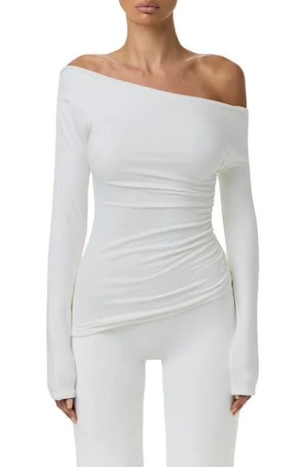 top Naked Wardrobe Women's Off-the-Shoulder Ruched Top Nordstrom $68