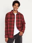 outerwear Old Navy Men's Loose Fit Textured Plaid Pocket Shirt Old Navy $13.99