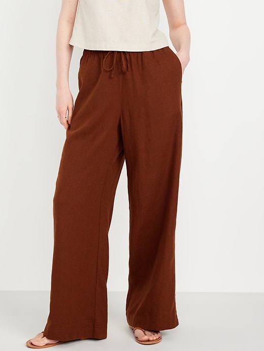 pants Old Navy Women's High-Waisted Linen-Blend Super Wide-Leg Pants Old Navy $28