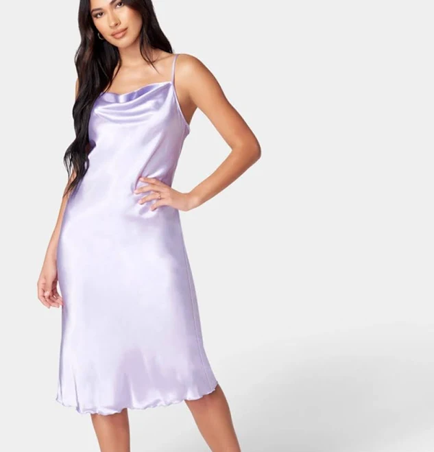 dress Satin Cowl Neck Slip Midi Dress ModeSens $42