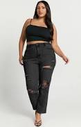 jeans Showpo Billie Jeans High-Waisted Distressed Mom Denim Jeans Showpo $89.95