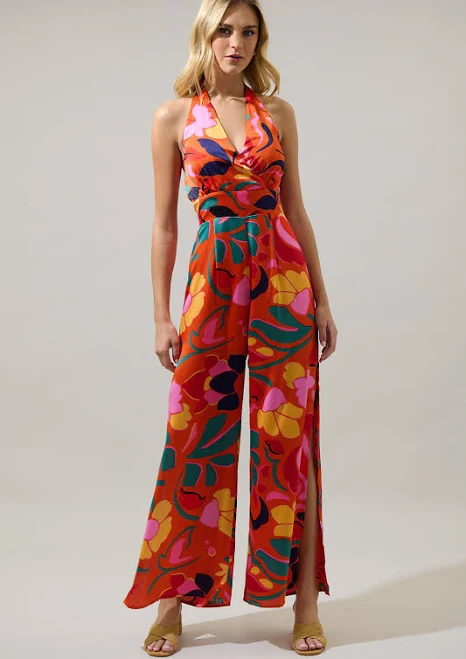 jumpsuit Sugarlips Serene Floral Halter Jumpsuit Sugarlips $85