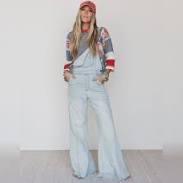 overalls Three Bird Nest Milly Distressed Hem Wide Leg Overall Three Bird Nest $59