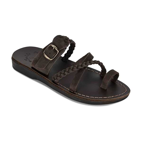shoes Women's Sophia Buckle Leather Braided Slide Sandal Jerusalem Sandals $78.95