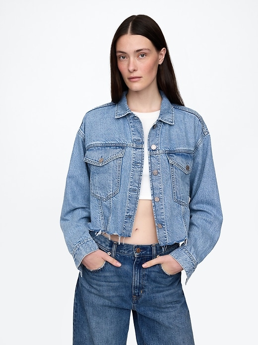 outerwear Women's Ultrasoft Icon Denim Crop Jacket by Gap Gap $53