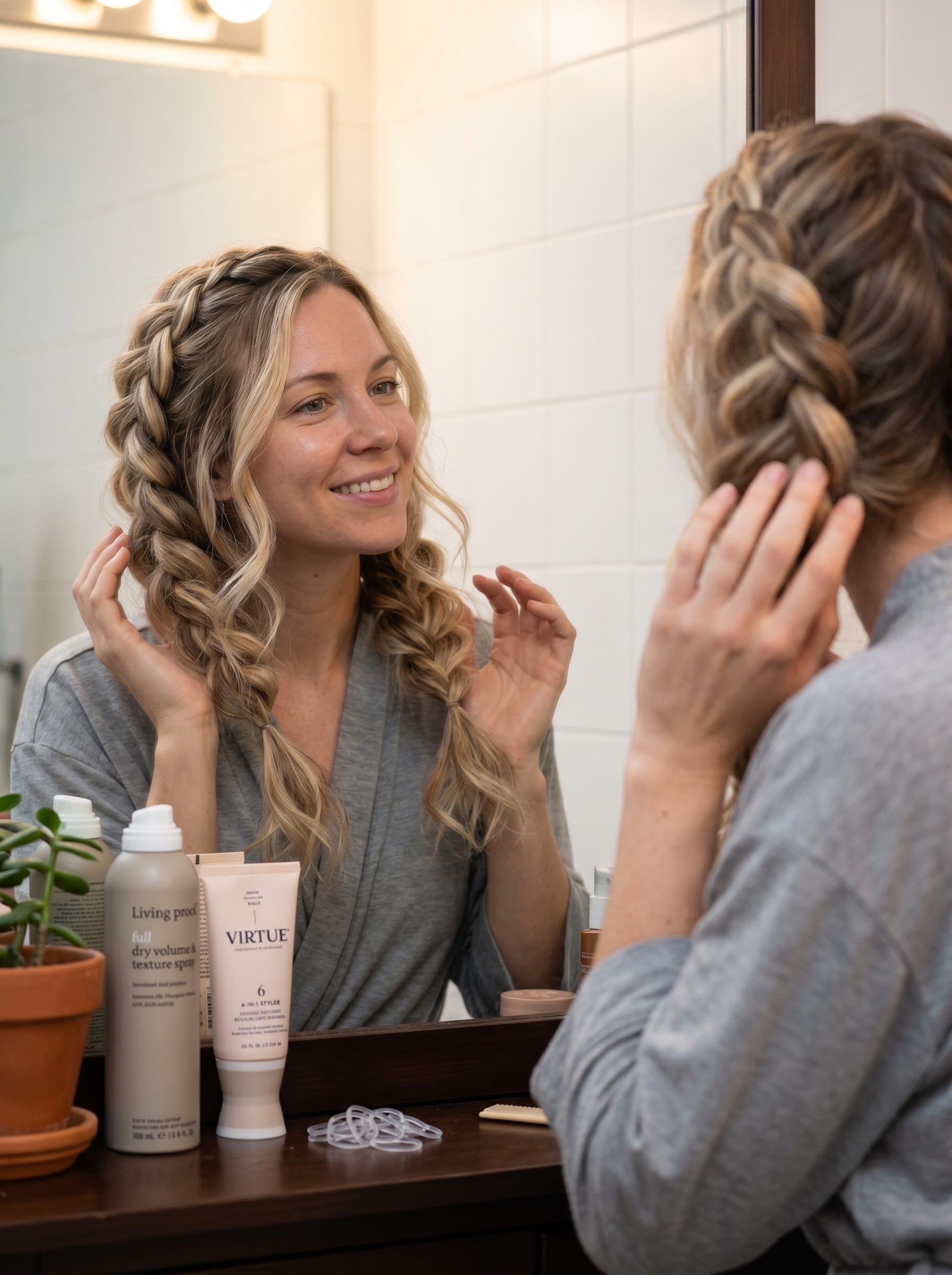 Soft-serve French braids in sun-bleached buttercream, a dreamy summer braid hairstyle 2026. Effortless for everyday, beach, or brunch.