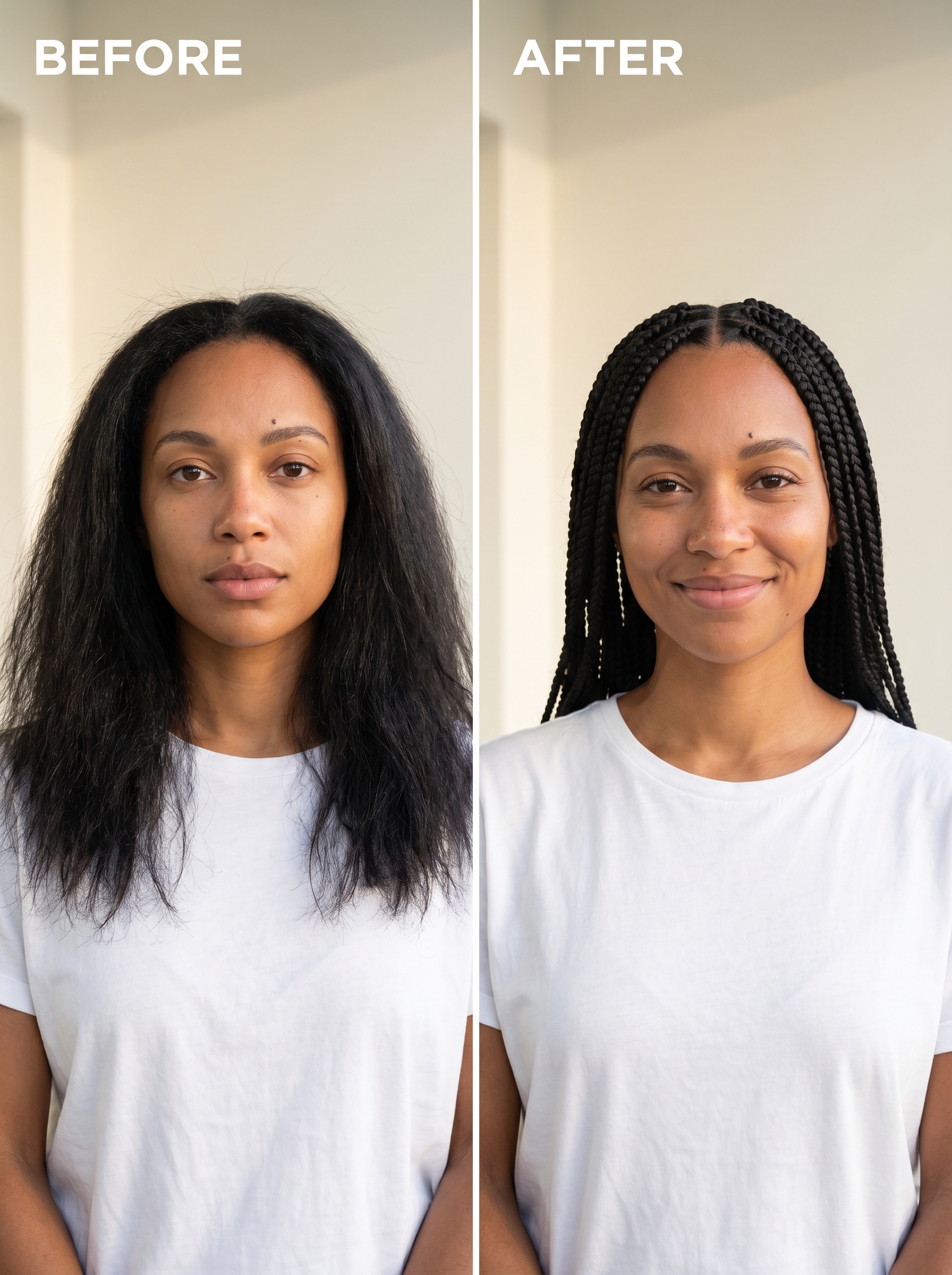 Polished quiet luxury knotless braids with mushroom brown lowlights, a sophisticated summer braid hairstyle 2026. Perfect for work or everyday.