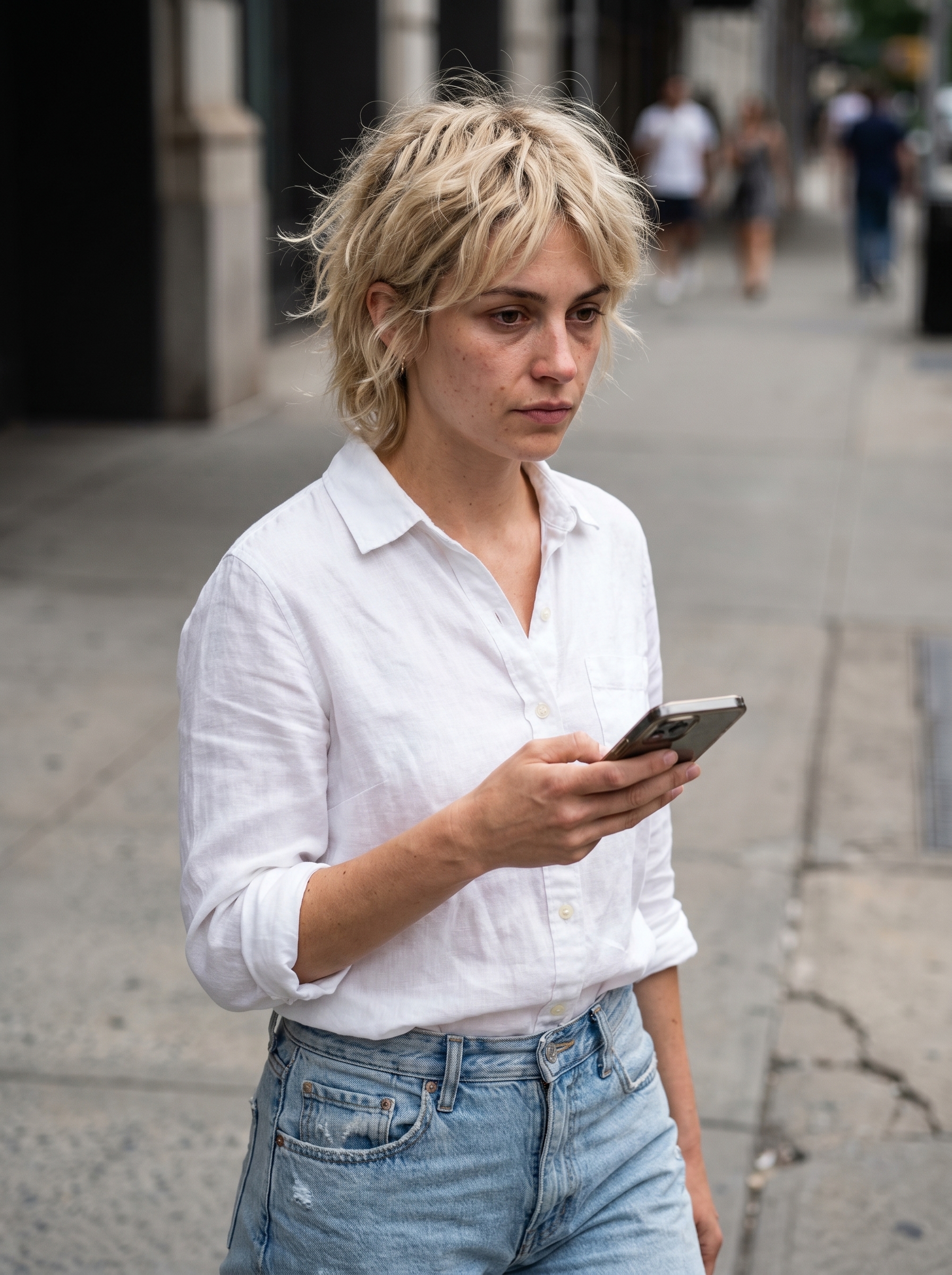 Effortless Linen Blonde Air-Dried Shag, a natural and bohemian summer hair trend 2026 for everyday or casual beach outings, using texturizing spray.