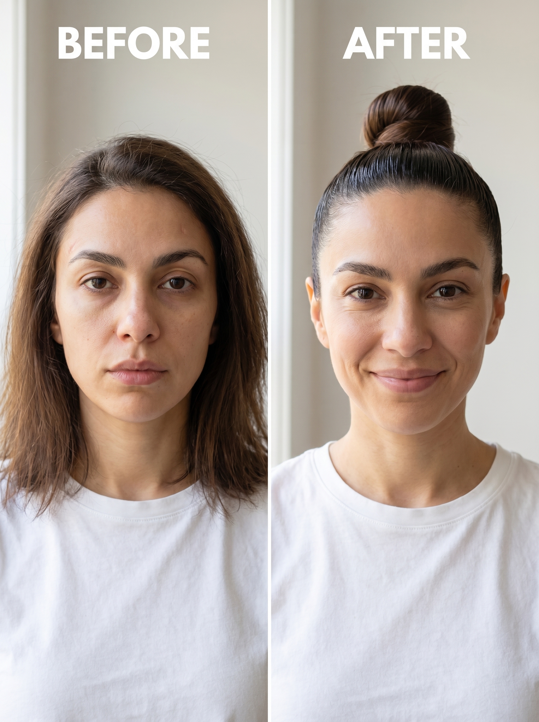 Glass Hair Top-Knot: Sleek Summer Hairstyle Ideas 2026 Polished Glass Hair Top-Knot with an invisible finish, a sleek option for sophisticated summer hairstyle ideas 2026.