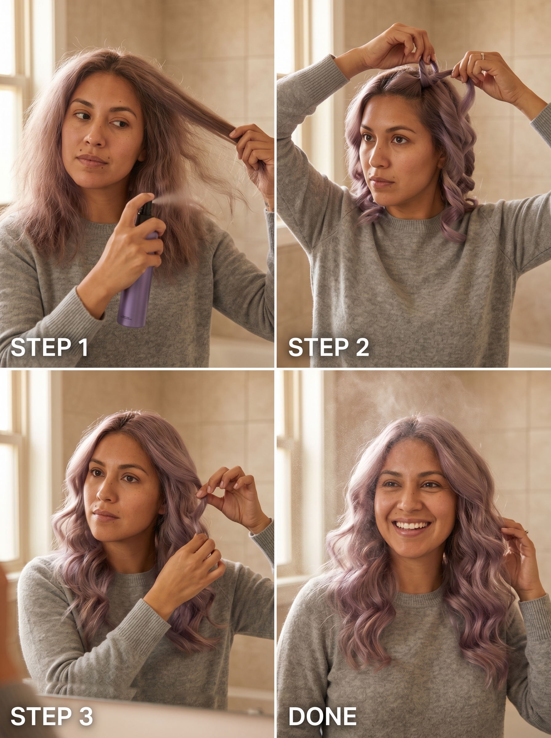 Digital Lavender Soft Waves: Summer Hairstyle 2026 Dreamy digital lavender soft waves with subtle shimmer, a whimsical and romantic summer hairstyle ideas 2026. Ideal for date night or a festival.