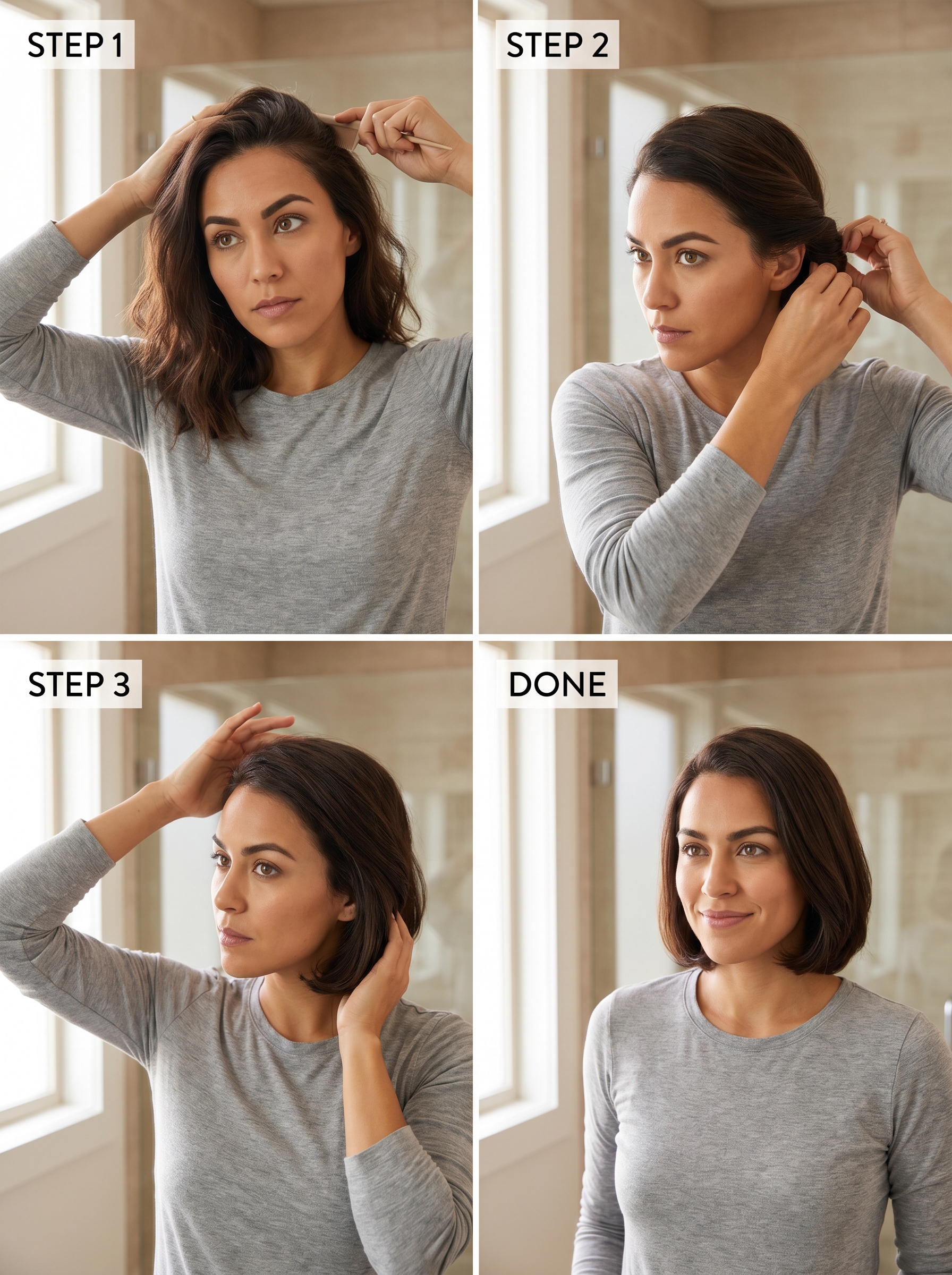 Chic Tucked Botanical Bob, an elegant summer wedding guest hairstyle 2026, featuring buttercream blonde hair styled into a polished bob with a decorative floral clip. Perfect for a refined and sophisticated occasion.