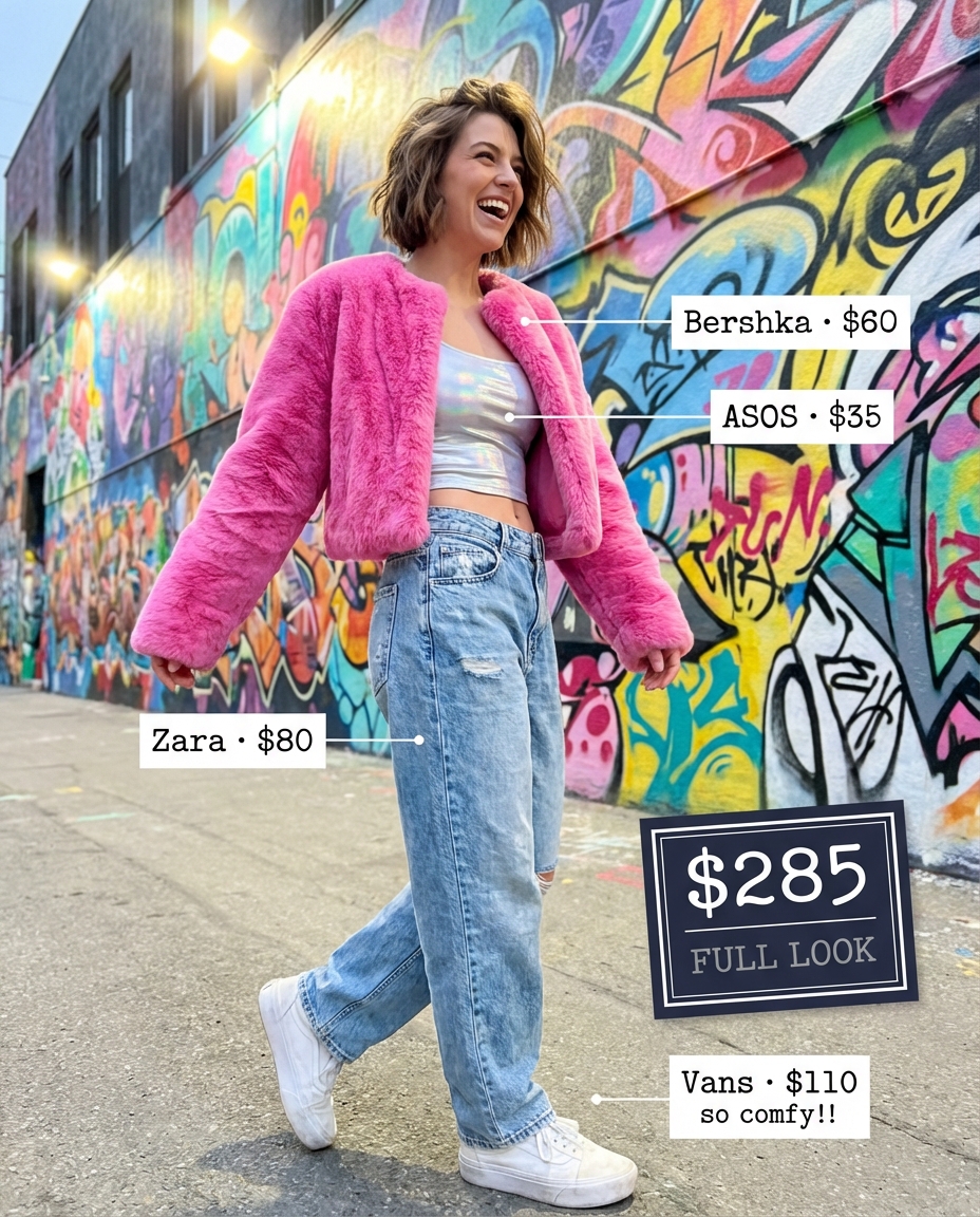 Fun y2k summer outfits 2026 featuring low-rise flare jeans, a bubblegum pink ribbed knit tube top, white platform wedge sandals, and a pink mini shoulder bag, perfect for a concert.