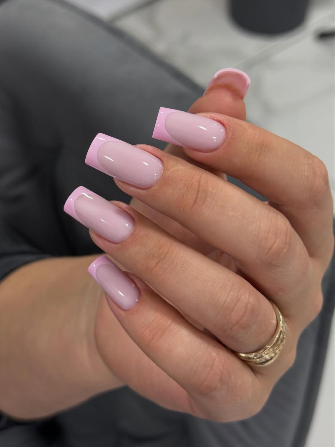 Baby Pink Square French Tips