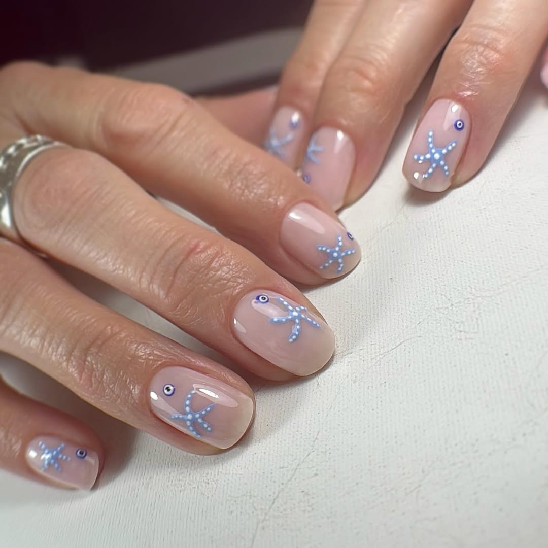 Barely There Nude Ocean Starfish Nails