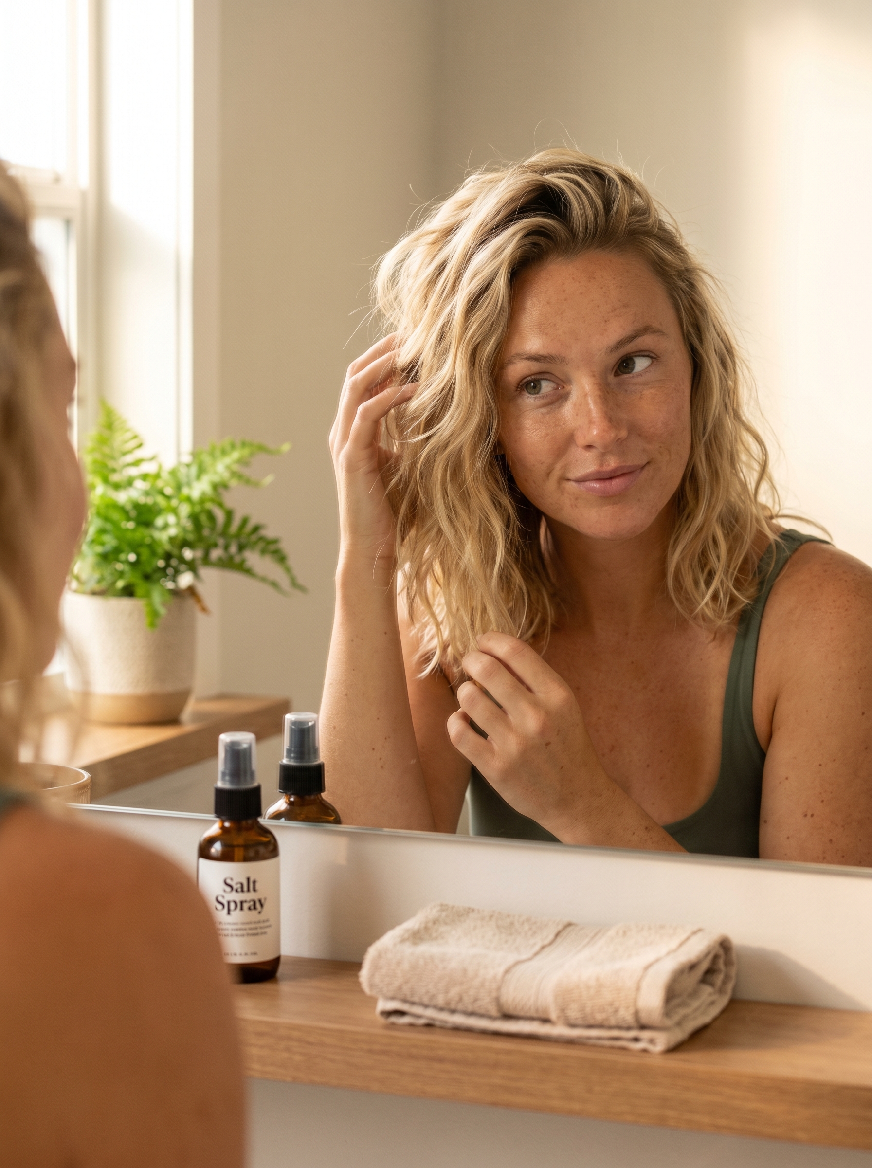 Edgy 90s Surf Grunge Beach Waves Hair Summer 2026 Rebellious 90s Surf Grunge beach waves hair summer 2026, featuring textured dark roots and sun-baked terracotta tones, styled for a festival with a matte sea salt spray and diffuser.