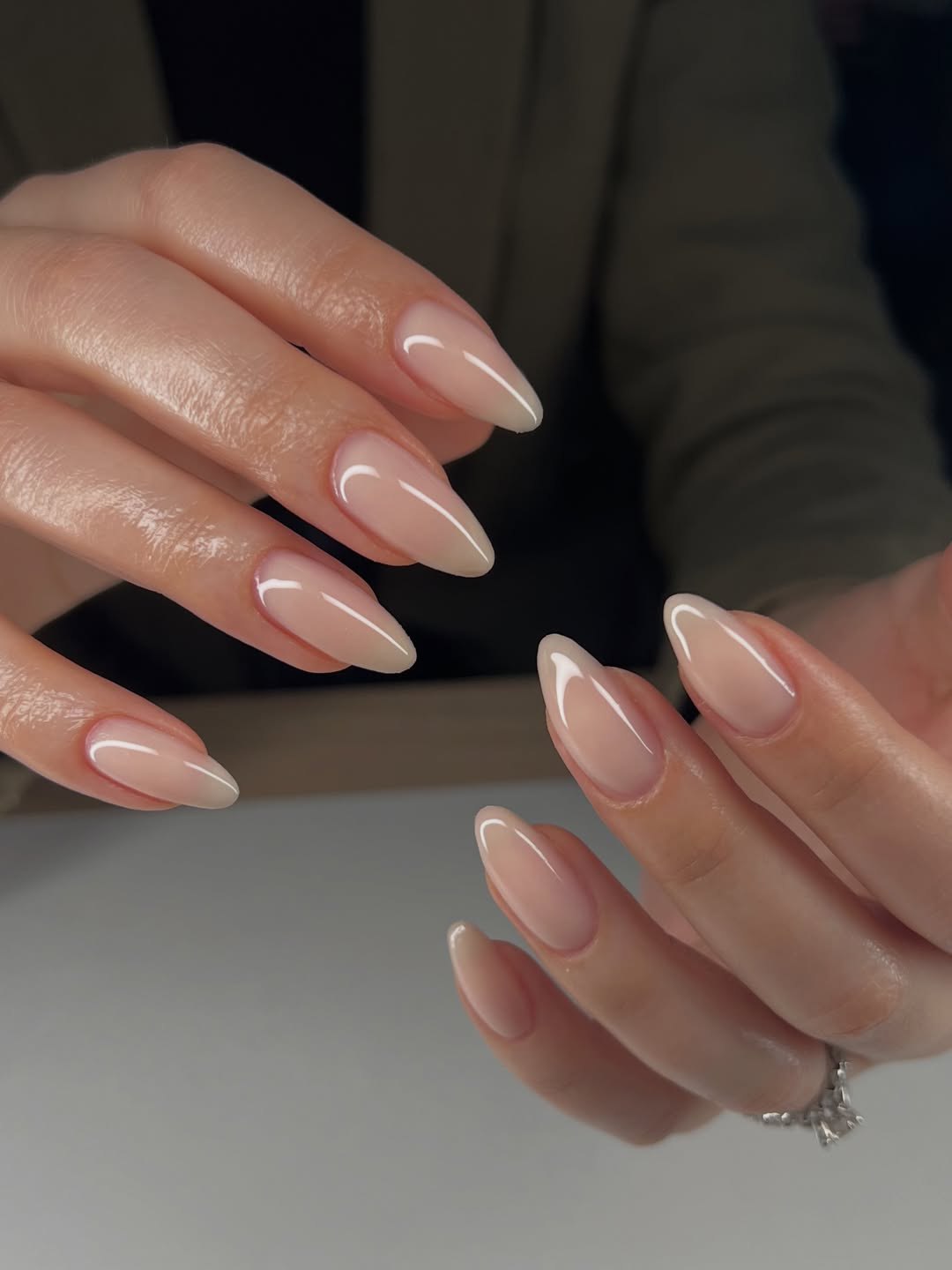 Clean Girl Milky Nude Almond Nails