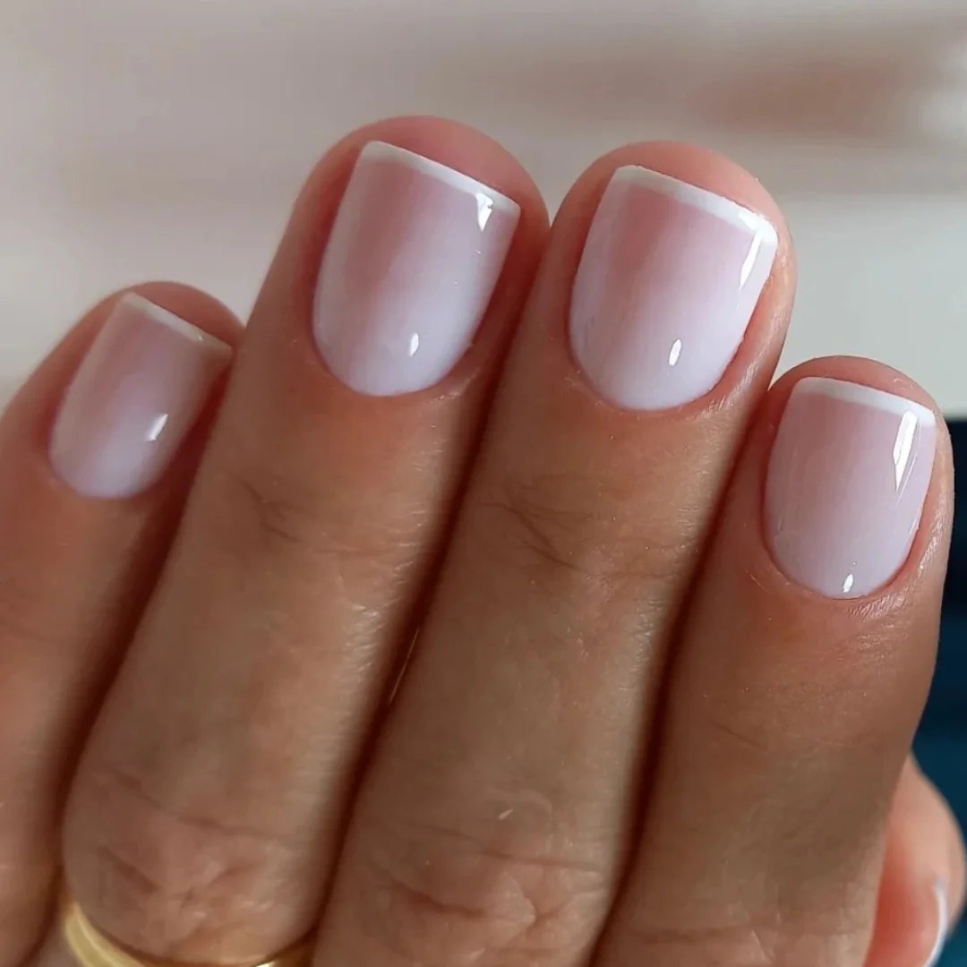 Clean Milky White Micro French Tips
