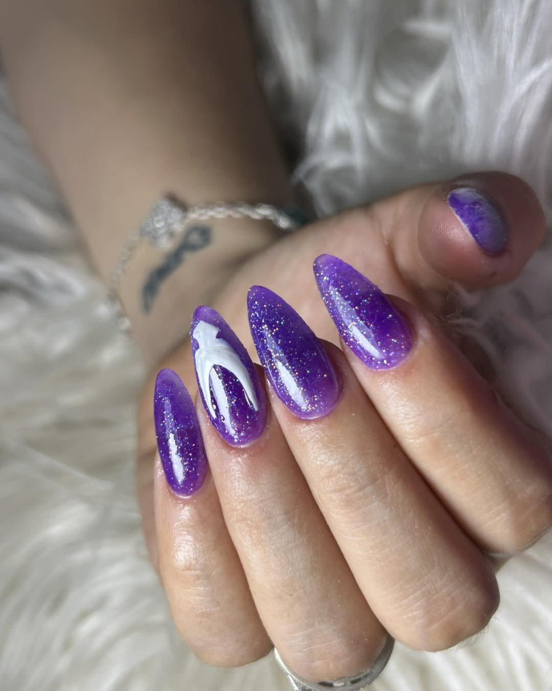Grape Jelly Glitter Ombre Purple Stiletto