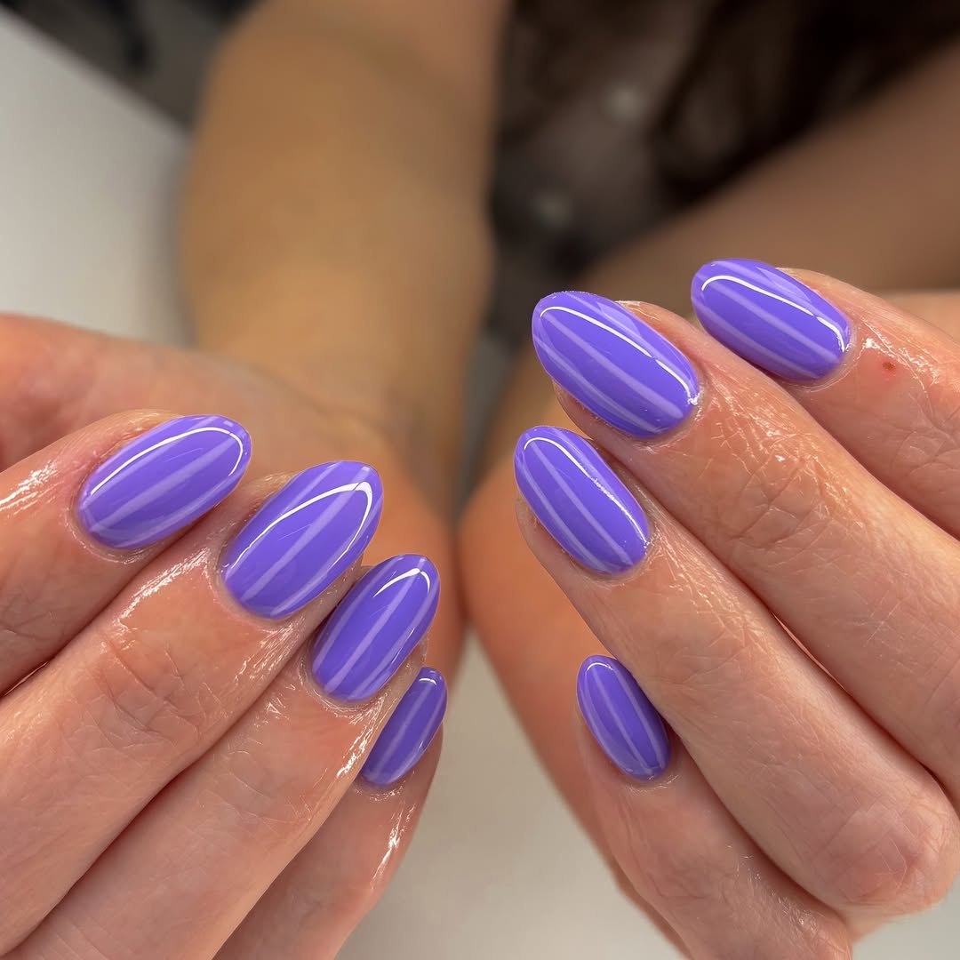 Lavender Glossy Oval Skittle Stripes