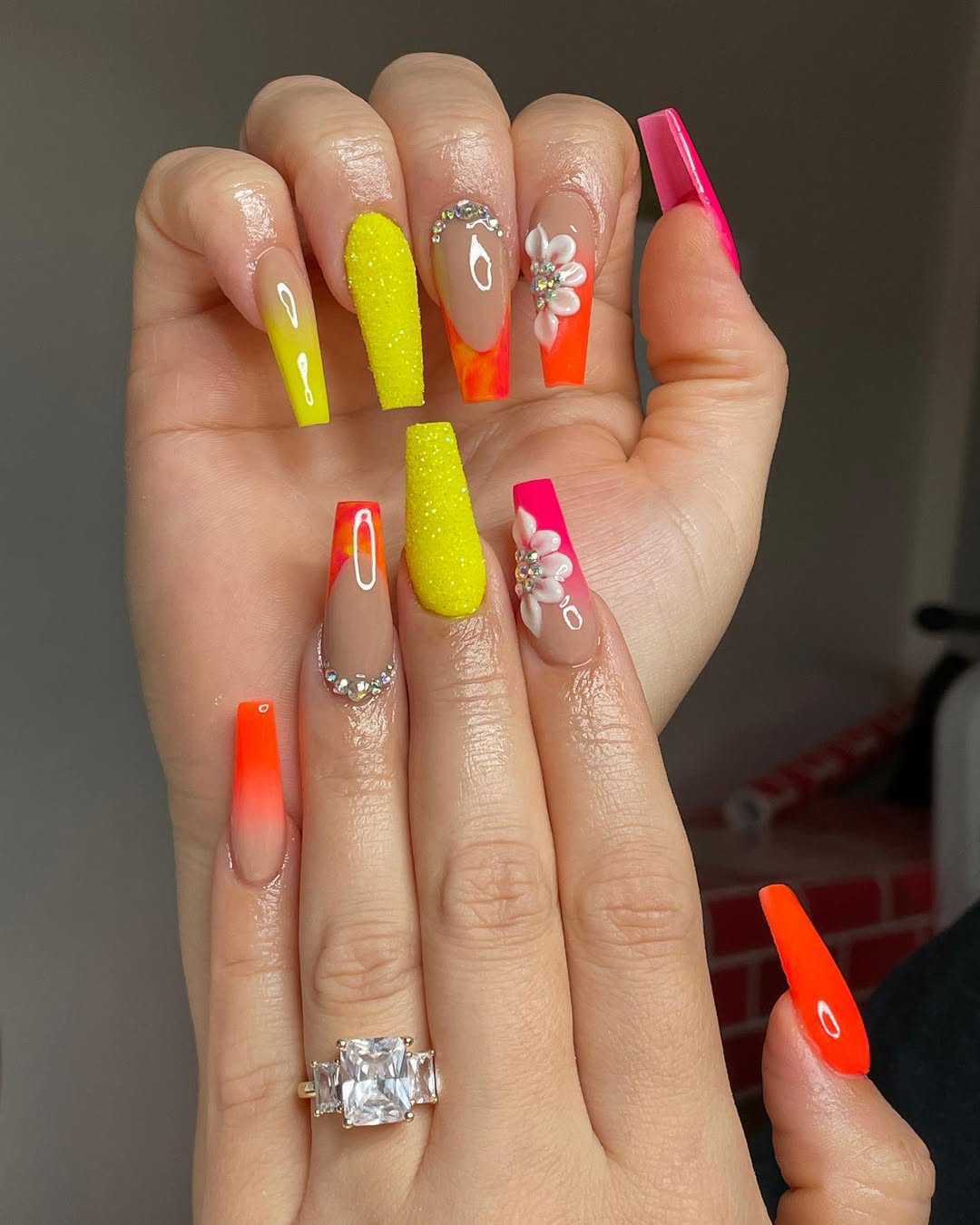 Neon Summer Mix and Match Coffin Acrylics