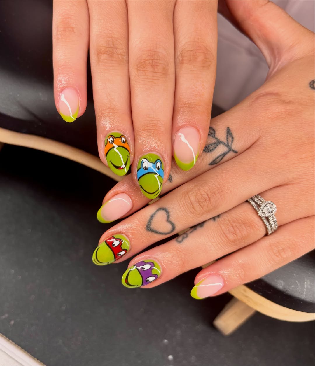 Ninja Turtle French Tips with Character Art