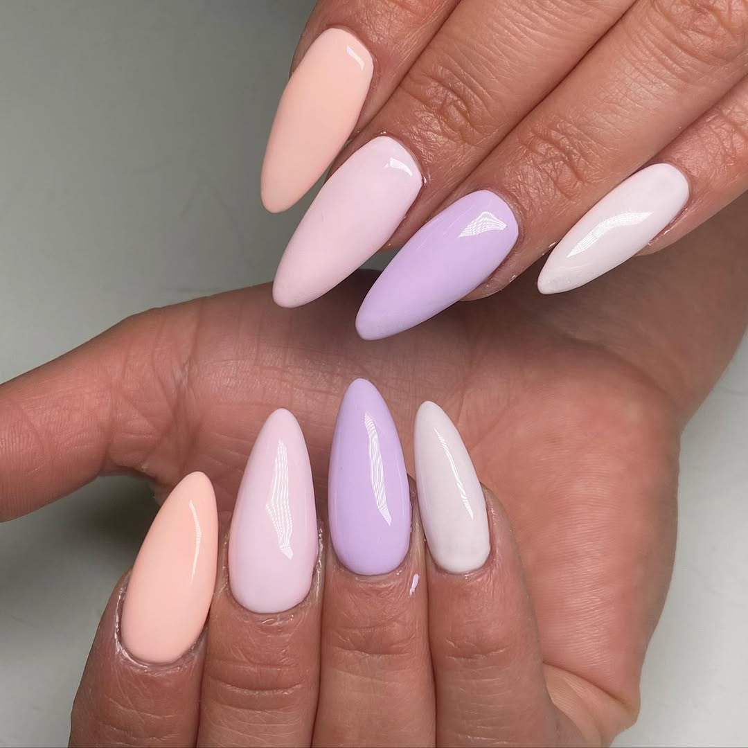 Pastel Mismatched Almond Rainbow Solid Color