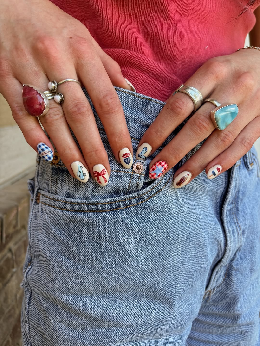 Patriotic Americana Mix and Match Nail Art