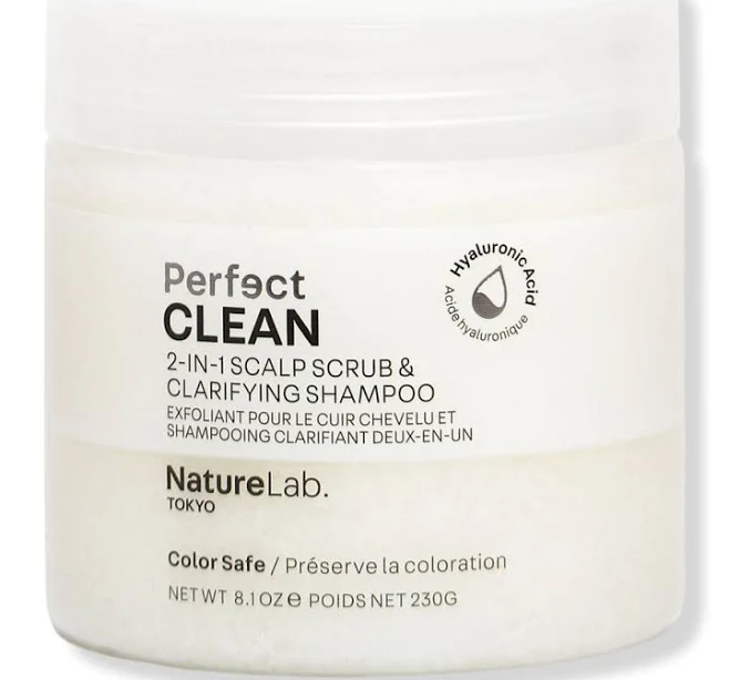 shampoo NatureLab Tokyo Perfect Clean 2-in-1 Scalp Scrub & Clarifying Shampoo Ulta Beauty $19.99