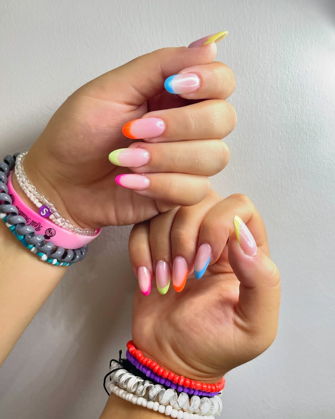 Rainbow Bright Candy Color French Tips
