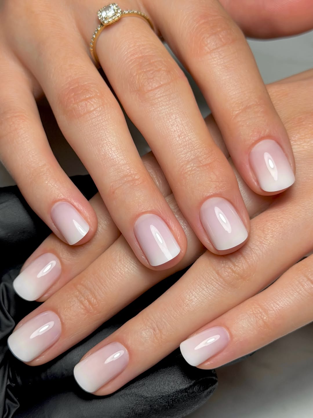 Soft Pink Ombre Short Square Nails