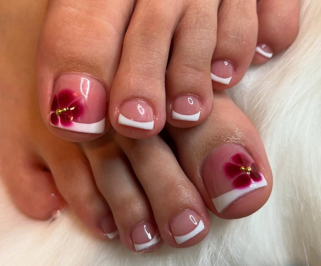 Summer Bloom French Tip Pedicure