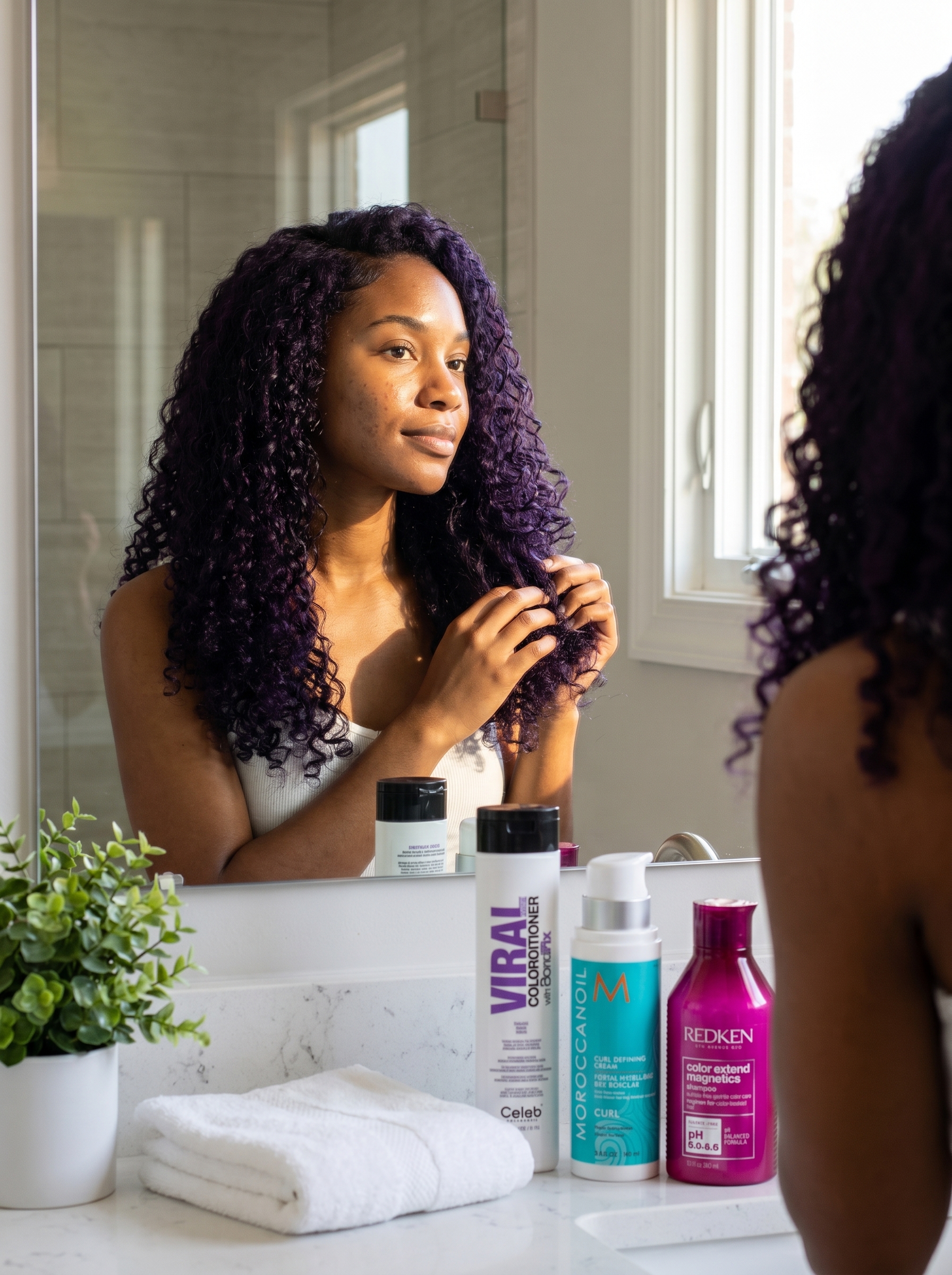 Midnight Violet Gloss Curls — summer hair curly ideas 2026 inspiration