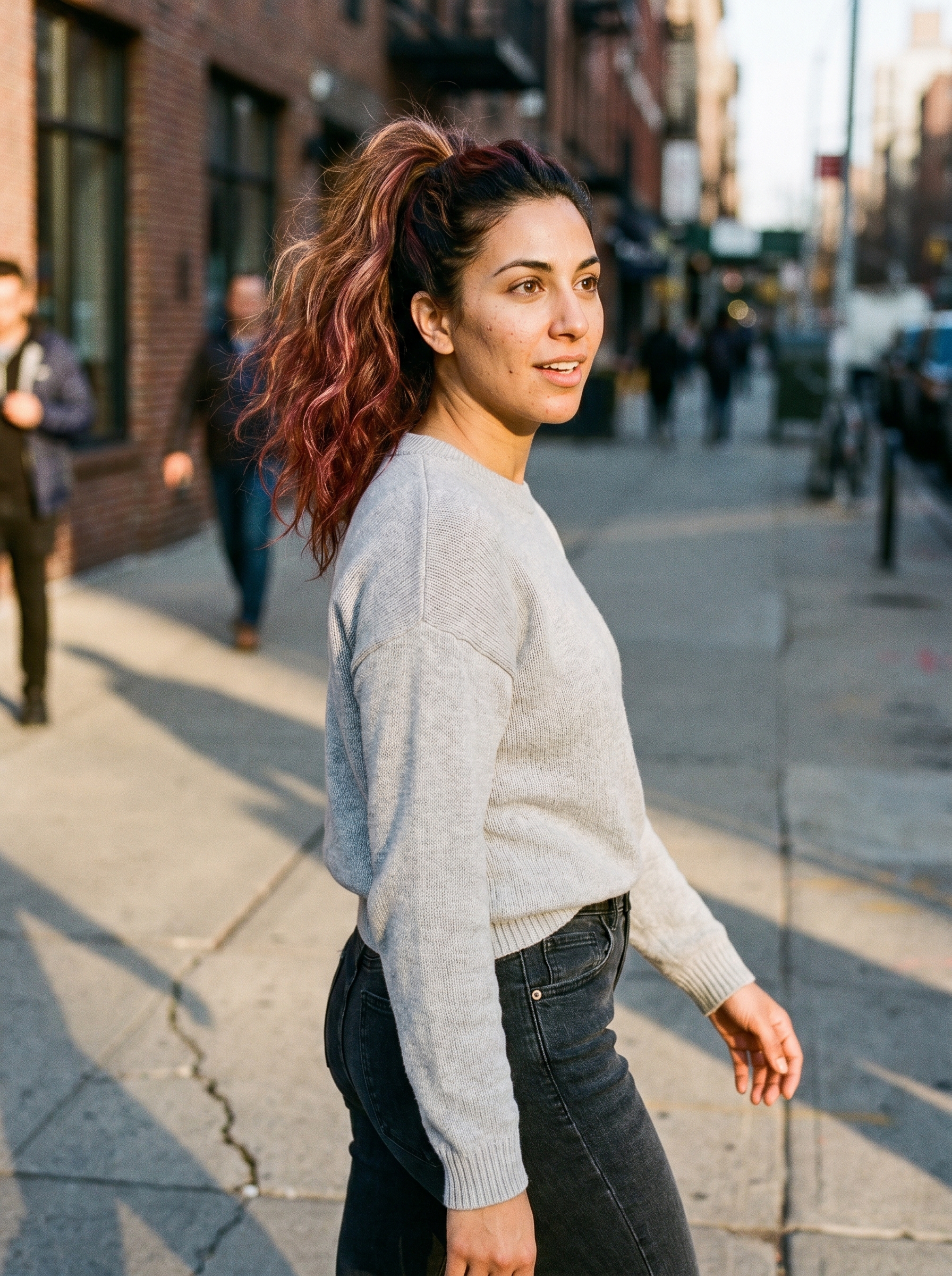 A romantic Cherry Cola Balayage Cloud Pony, a playful and ethereal style for summer hair cute colors 2026, featuring deep red and violet tones for parties.